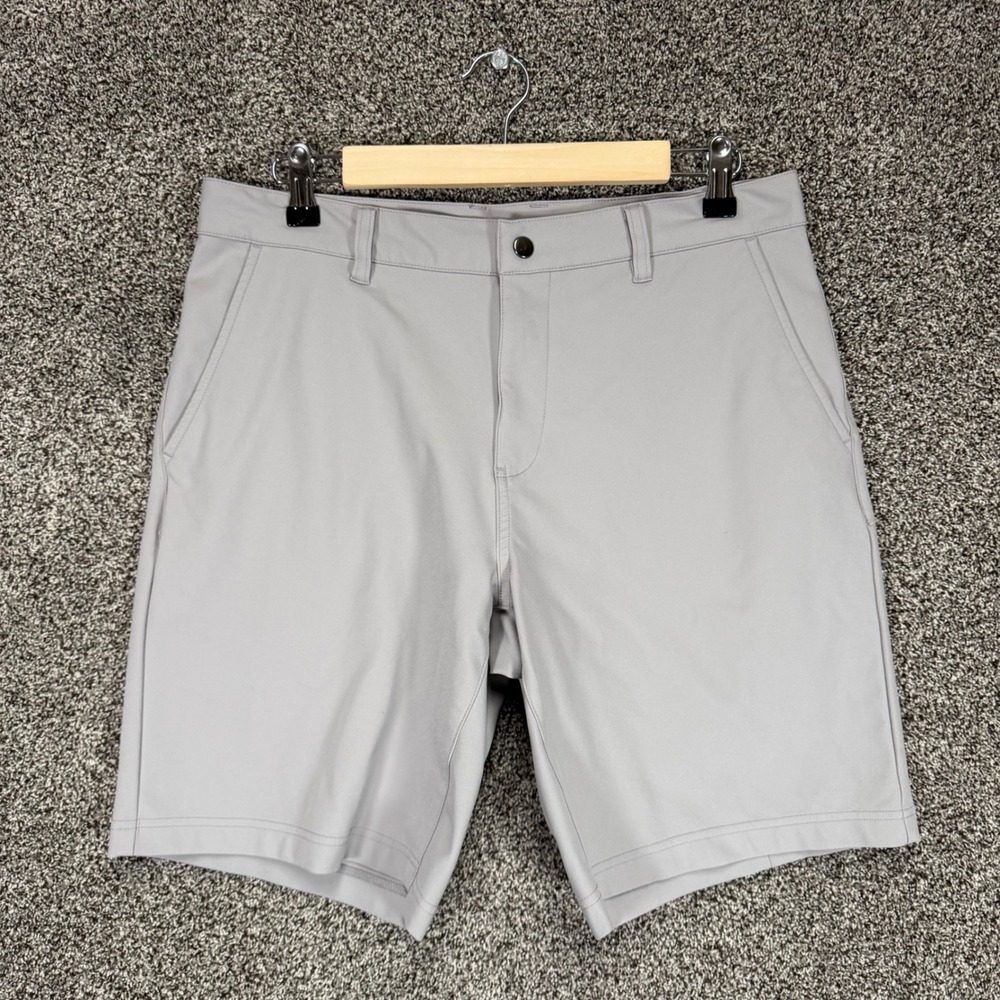 State & Liberty Shorts Mens 34x9 Gray Athletic Fit Performance Stretch Wicking